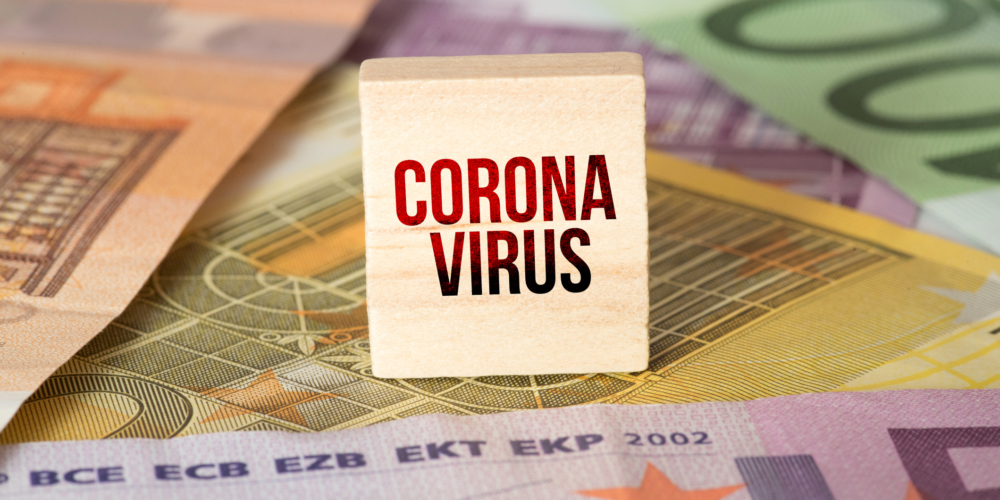 Euro banknotes and coronavirus