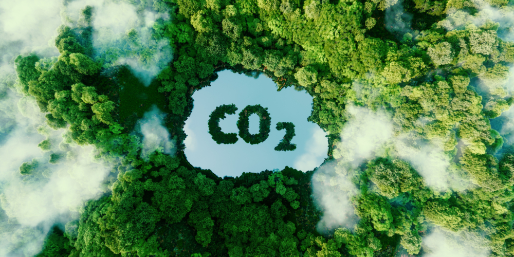 Concept depicting the issue of carbon dioxide emissions co2 duurzaam