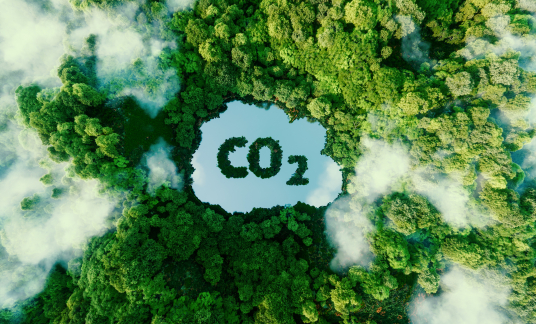 Concept depicting the issue of carbon dioxide emissions co2 duurzaam